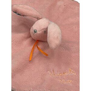 Manhattan Toy Happily Nap Pink Orange Bunny Lovey Baby Security Blanket Teether
